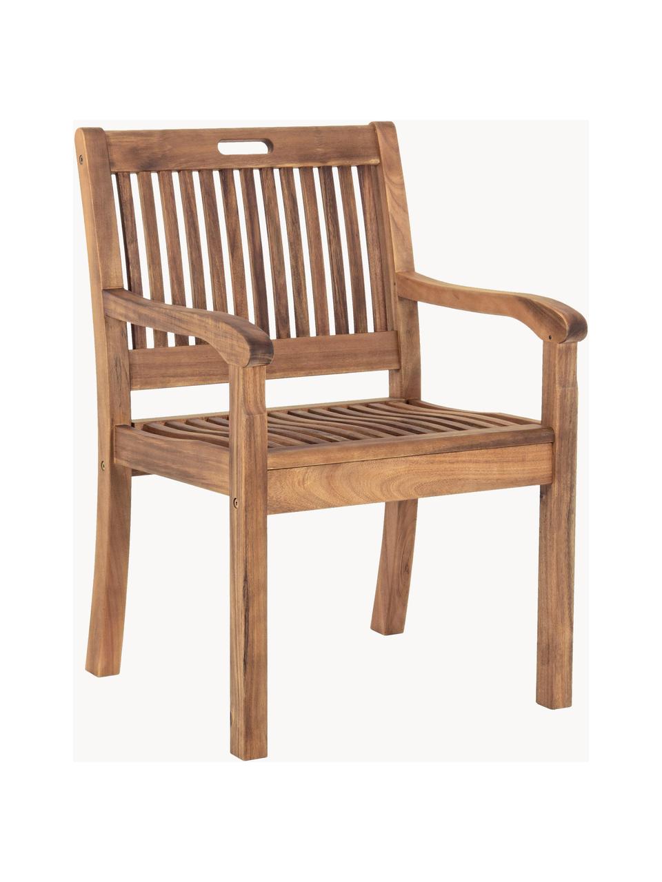 Záhradná stolička s opierkami z akáciového dreva Noemi, Akáciové drevo, Akáciové drevo, Š 58 x H 60 cm