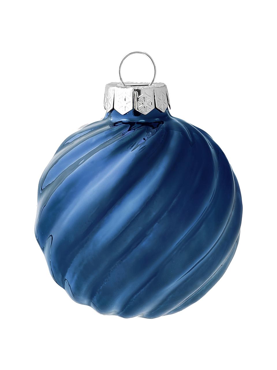 Kerstballen Gabriela, set van 3, Glas, Donkerblauw, Ø 6 x H 6 cm