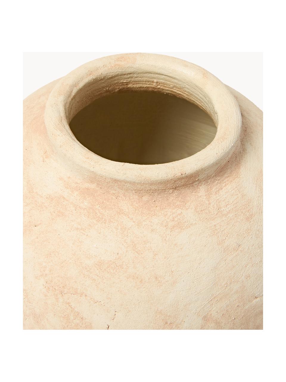 Vase à poser au sol en terracotta Hilo, haut. 28 cm, Terracotta, Blanc crème, terracotta, Ø 30 x haut. 28 cm