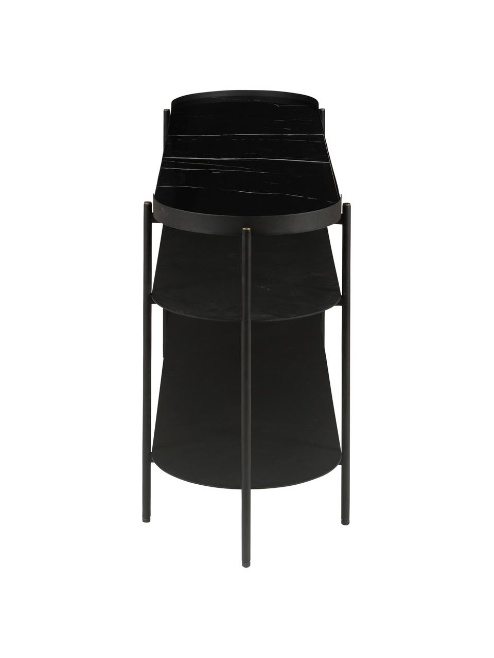 Mramorovaný konzolový stolek Complice, Černá, mramorovaná