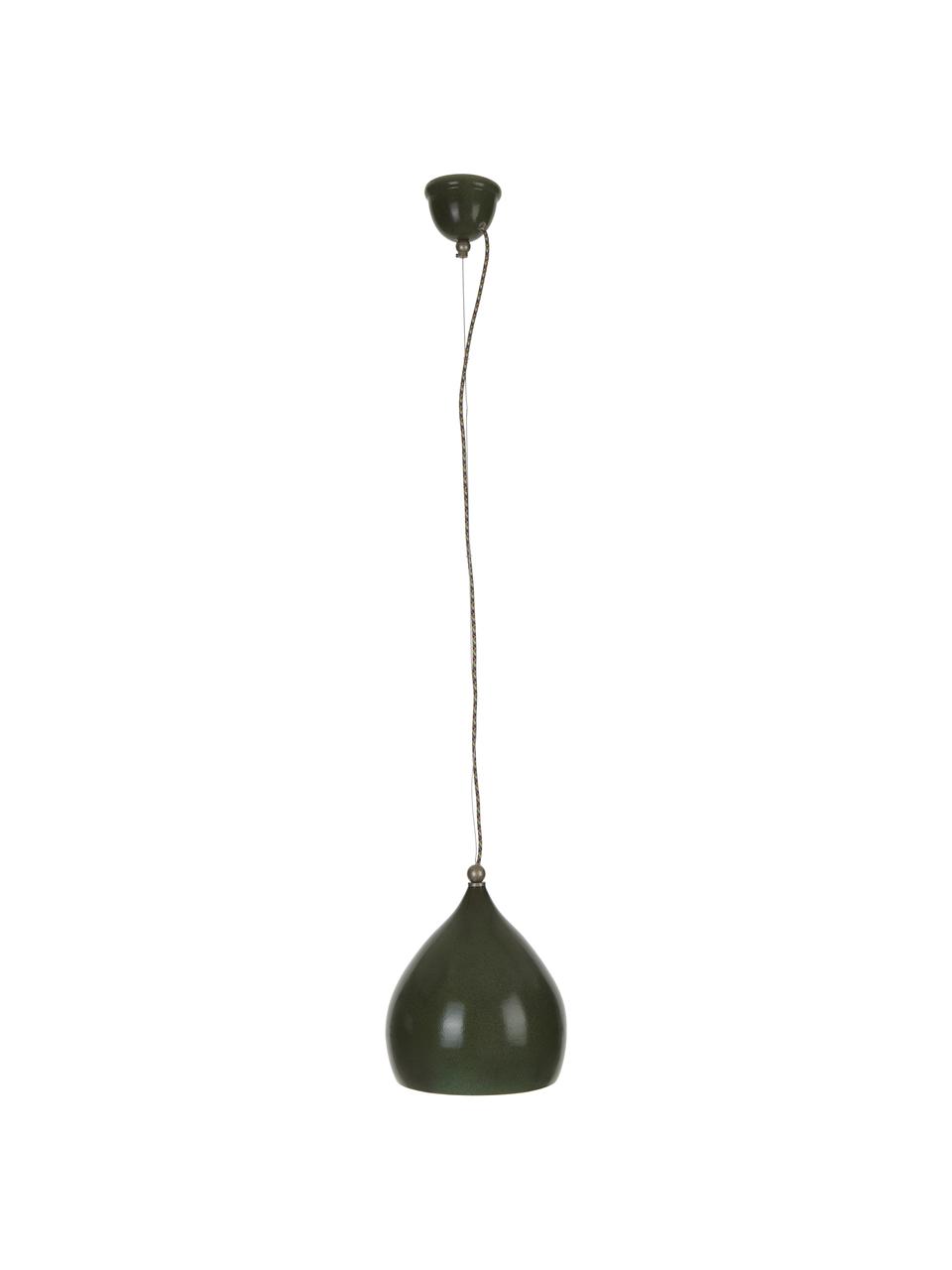 Petite suspension noire en céramique Vague, Vert foncé
