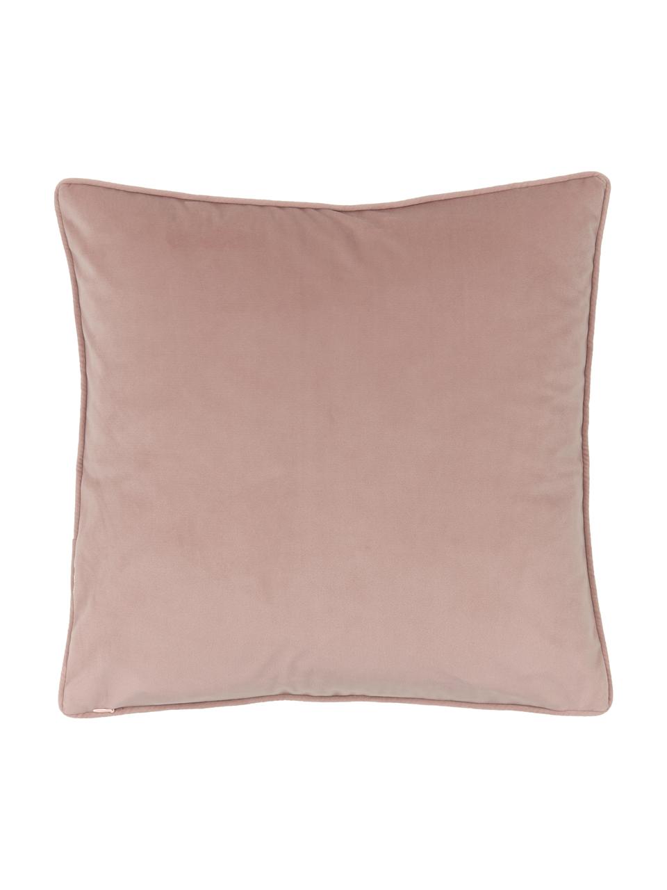 Housse de coussin velours 40x40 Blossom, 100 % velours de polyester, Vieux rose, 45 x 45 cm