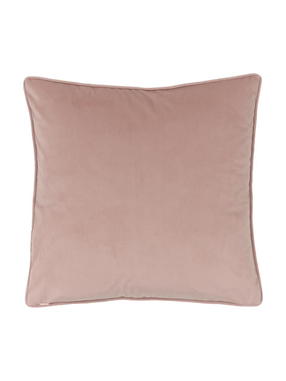 Poszewka na poduszkę z aksamitu Blossom, 100% aksamit poliestrowy, Brudny różowy, S 45 x D 45 cm