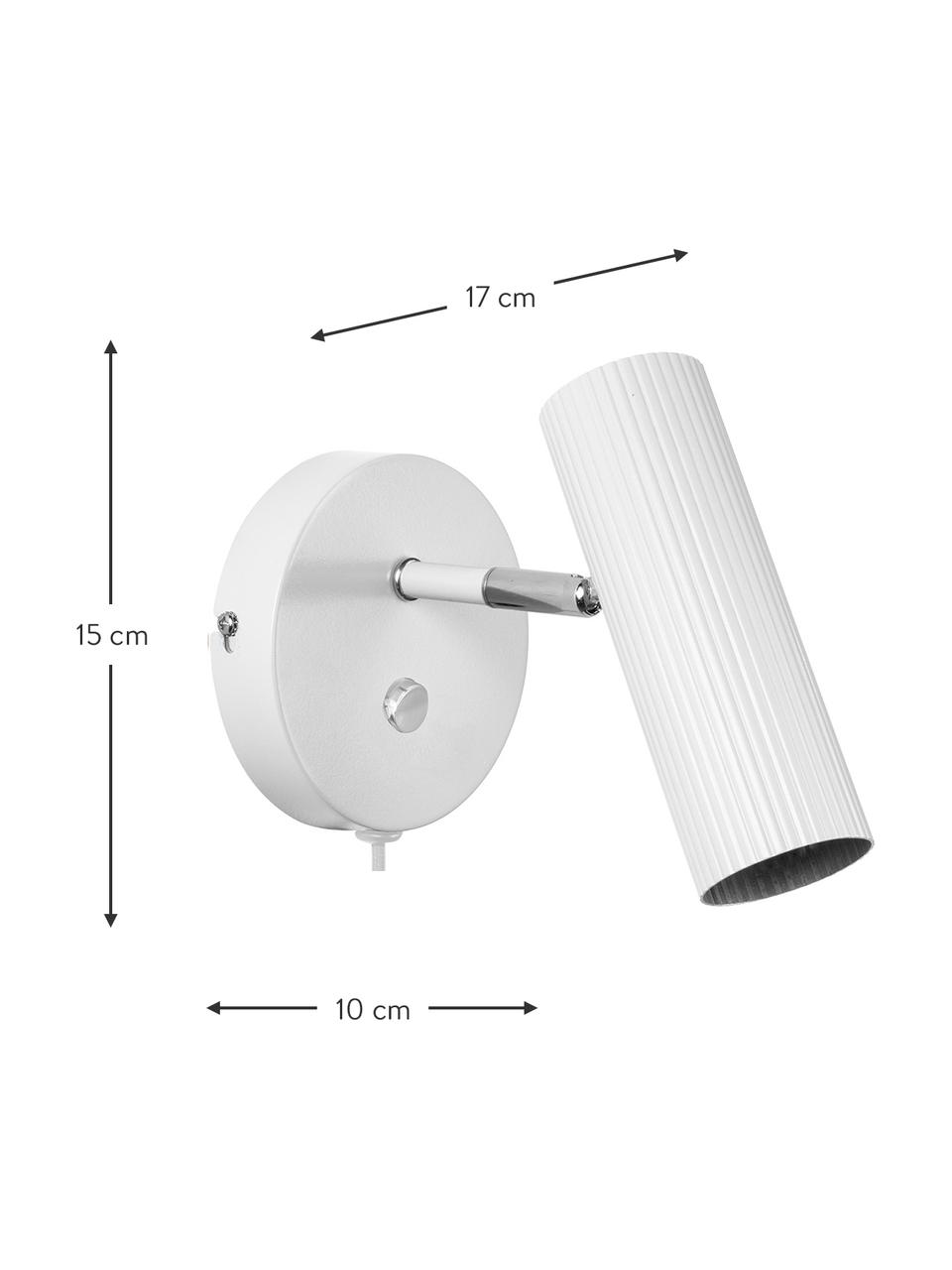 Aplique Hubble, con enchufe, Pantalla: metal recubierto, Cable: plástico, Blanco, plateado, F 17 x Al 15 cm