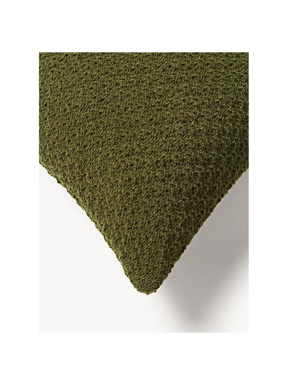 Housse de coussin 60x60 en chenille Everly, 100 % polyester (recyclé), certifié GRS

Le matériau est certifié selon STANDARD 100 by OEKO-TEX®, 11.HIN.00050, Vert foncé, larg. 50 x long. 50 cm