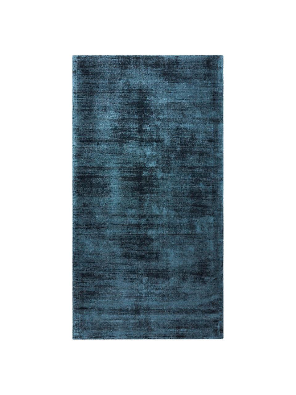 Ręcznie tkany dywan z wiskozy Jane, Ciemny niebieski, S 160 x D 230 cm (Rozmiar M)