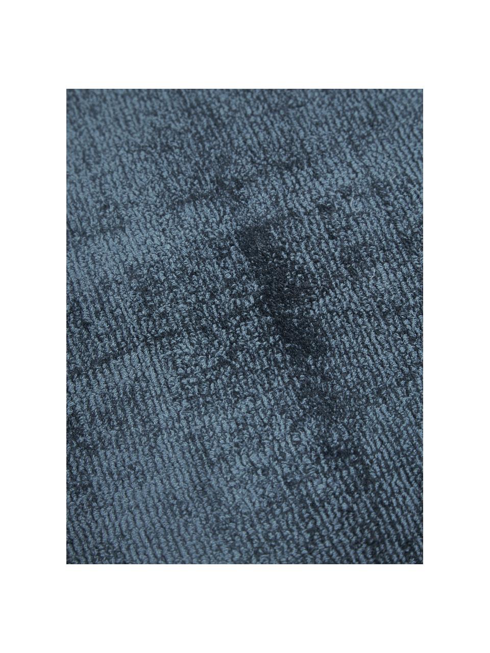 Handgeweven viscose vloerkleed Jane, Onderzijde: 100% katoen Het in dit pr, Donkerblauw, B 160 x L 230 cm (maat M)