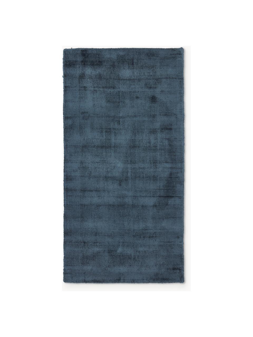 Tappeto in viscosa taftato a mano Jane, Retro: 100% cotone Il materiale , Blu scuro, Larg. 160 x Lung. 230 cm  (taglia M)