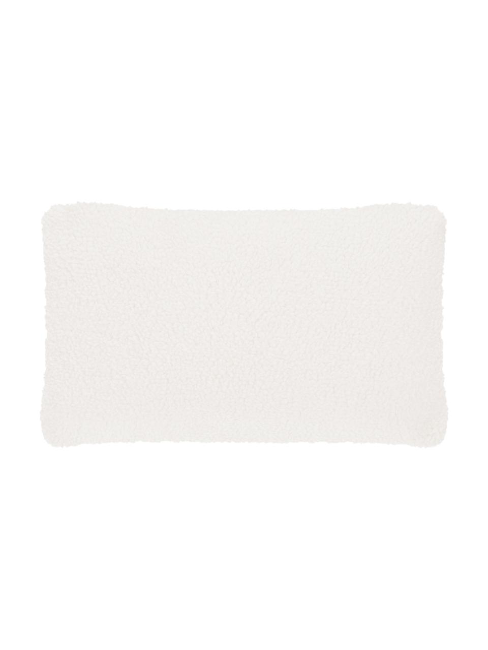 Flauschige Teddy-Kissenhülle Mille in Creme, Vorderseite: 100% Polyester (Teddyfell, Rückseite: 100% Polyester (Teddyfell, Creme, B 30 x L 50 cm