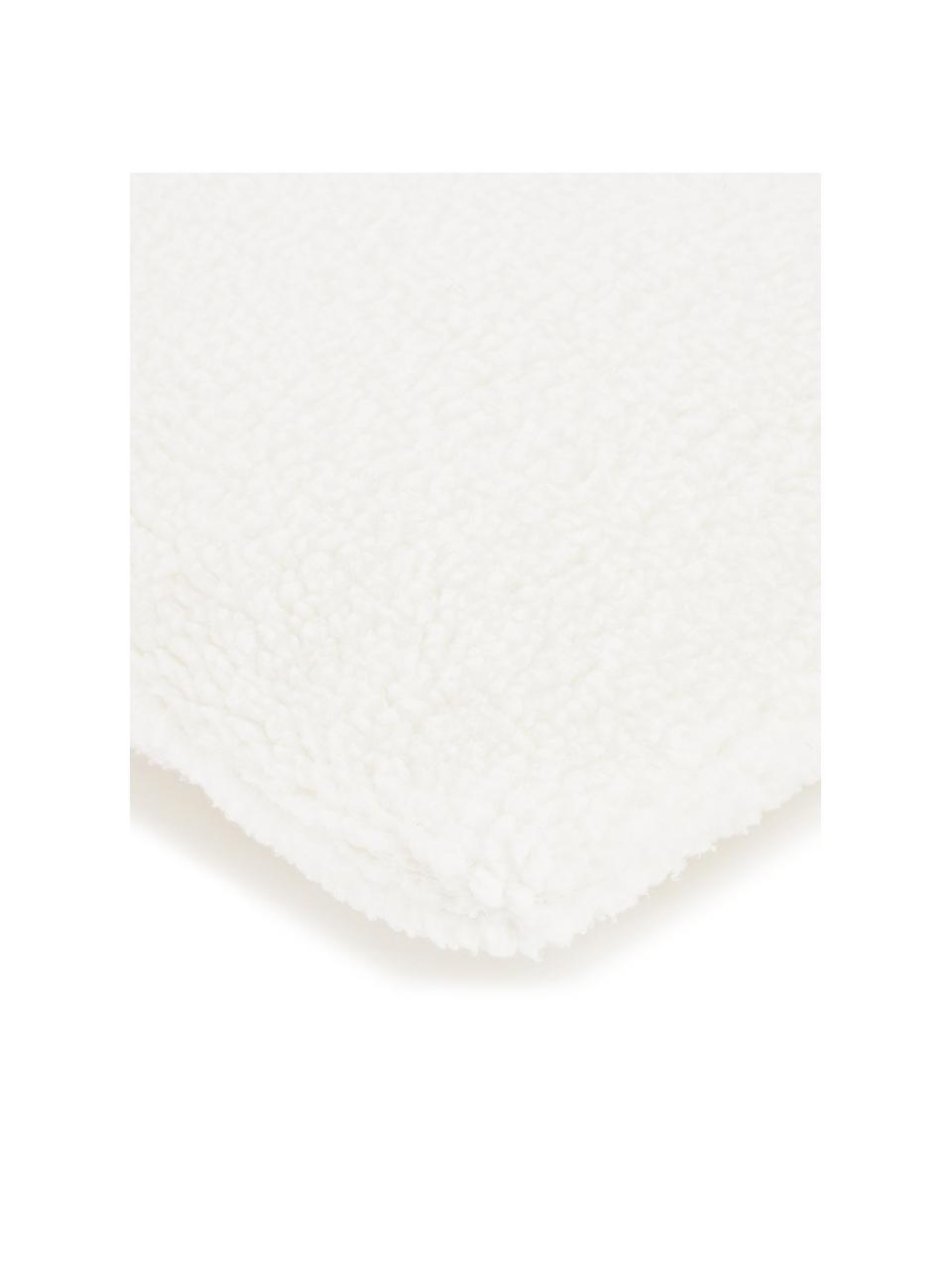 Federa arredo soffice in teddy color crema Mille, Retro: 100% poliestere (teddy), Crema, Larg. 30 x Lung. 50 cm