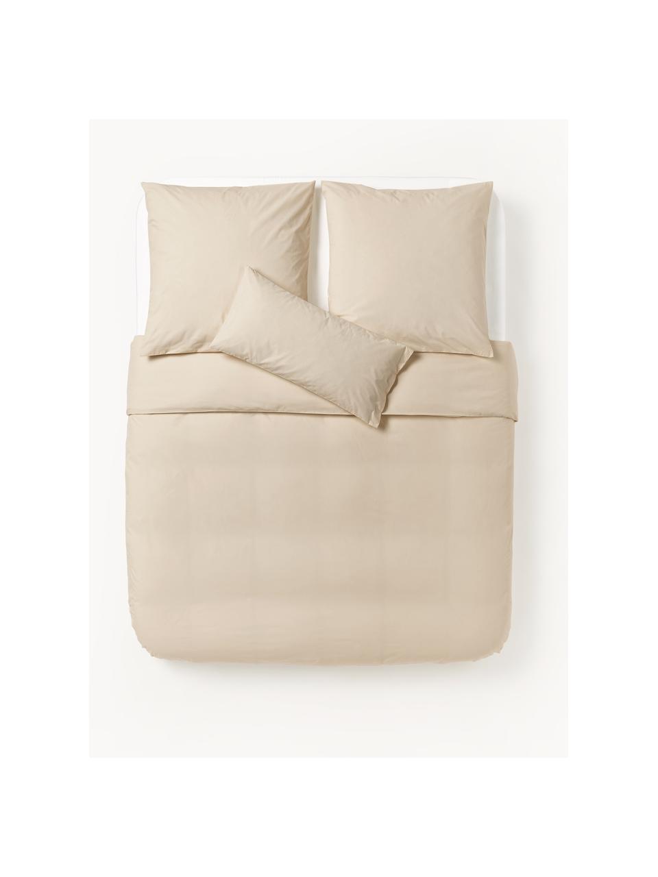 Funda nórdica de percal Elsie, Beige, Cama 90 cm (155 x 220 cm)