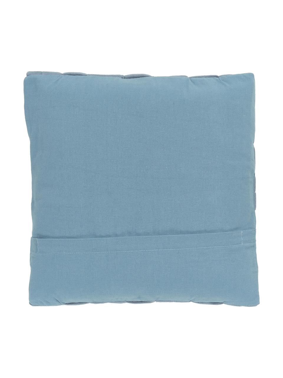 Housse de coussin tissé 40x40 bleu Norman, Bleu, larg. 40 x long. 40 cm