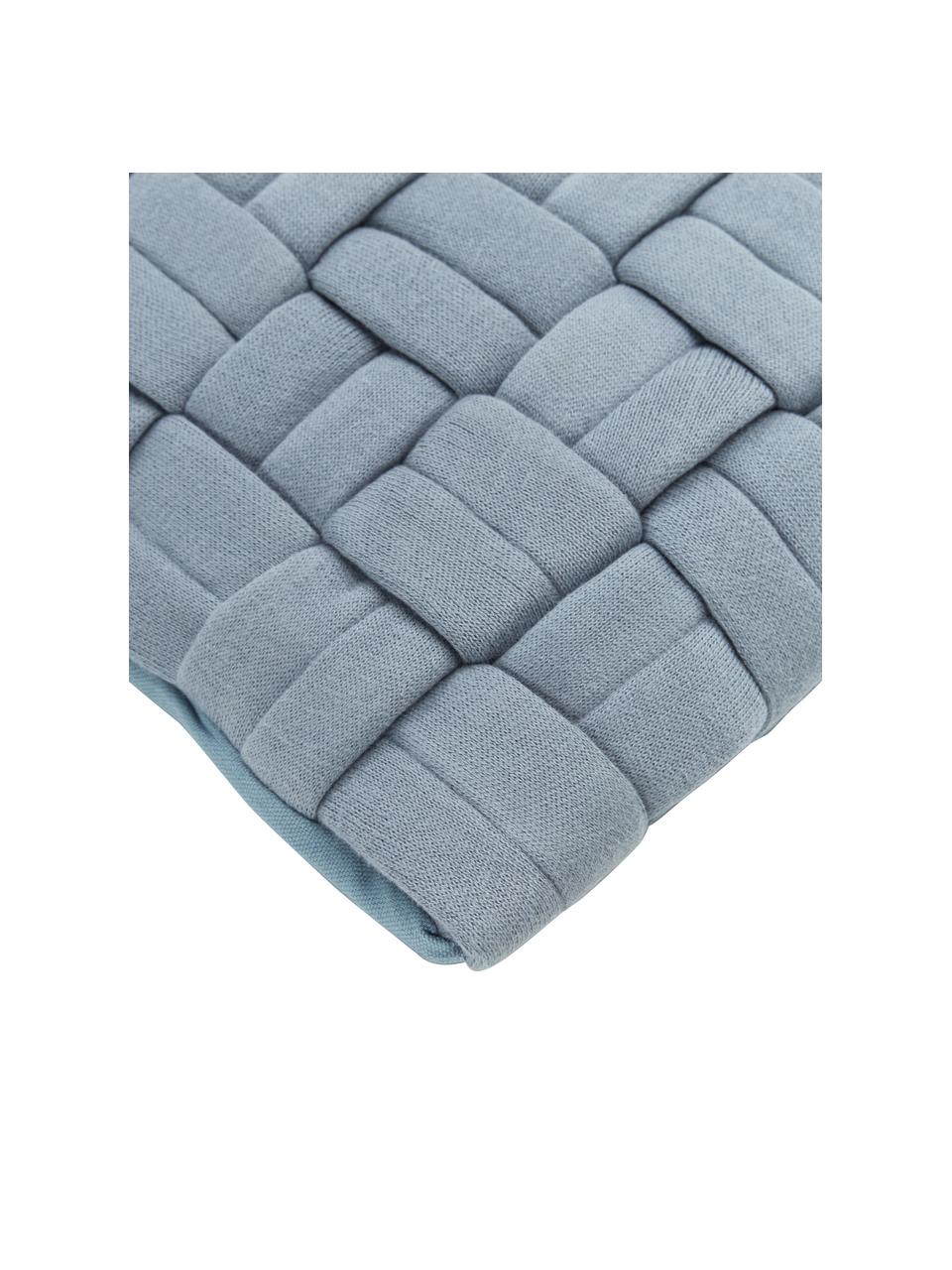 Housse de coussin tissé 40x40 bleu Norman, Bleu, larg. 40 x long. 40 cm