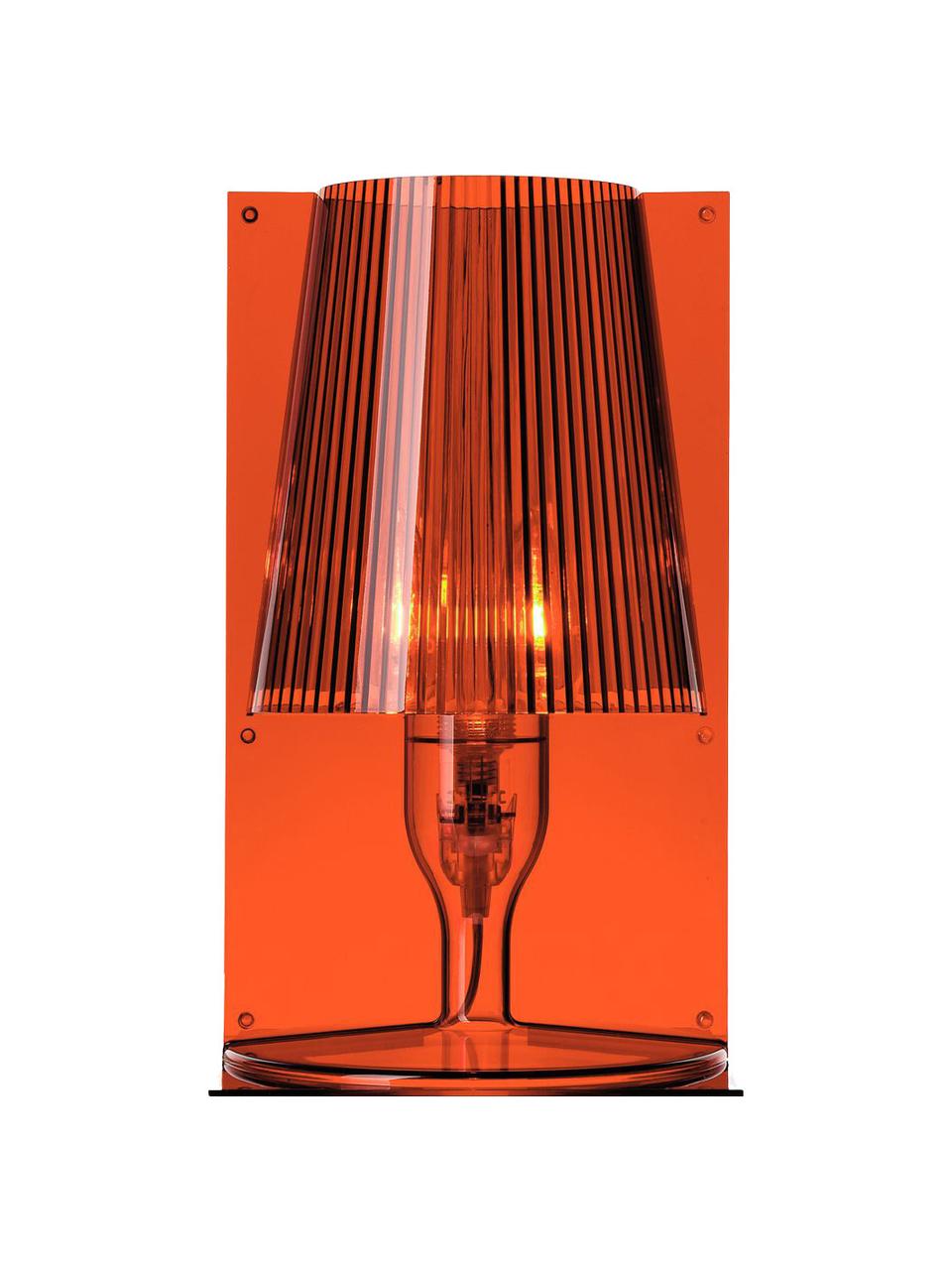 Lámpara de mesa pequeña LED Take, Lámpara: plástico, Cable: plástico, Terracota transparente, An 19 x Al 31 cm