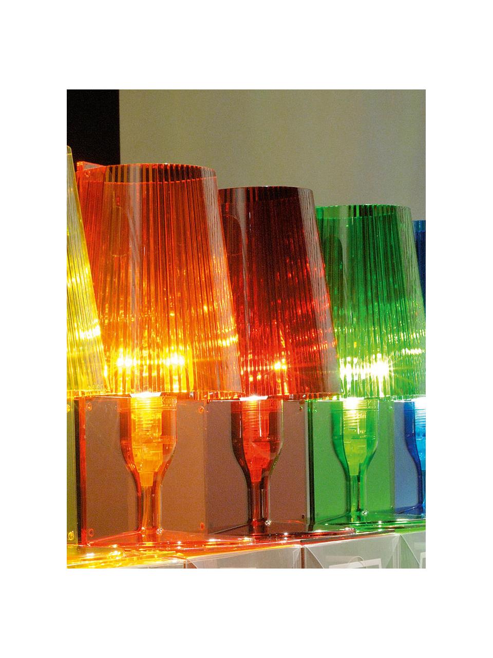 Kleine LED-Tischlampe Take, Terrakotta, transparent, B 19 x H 31 cm