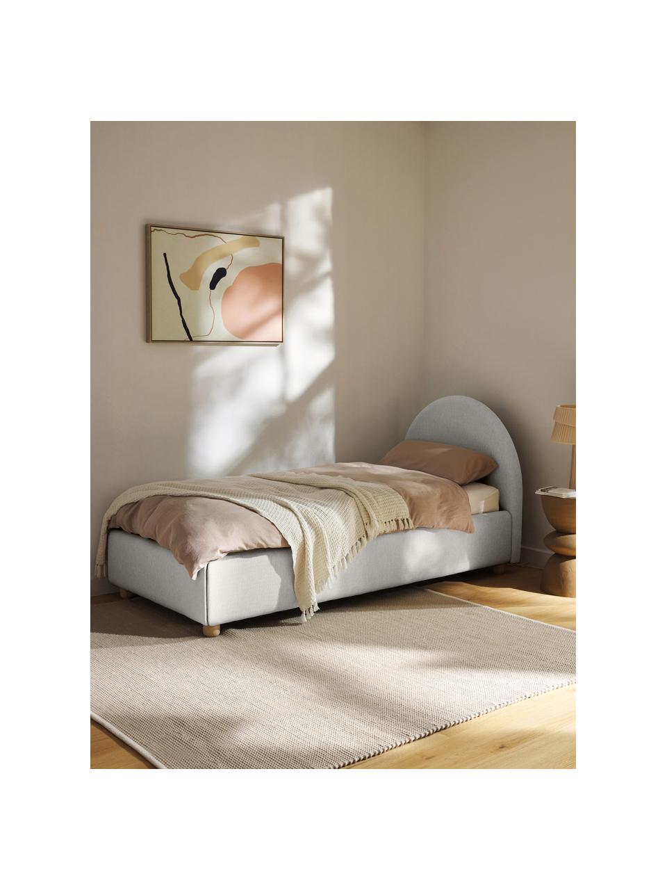 Jednolôžková posteľ Ebba, Sivá, Š 90 x D 200 cm