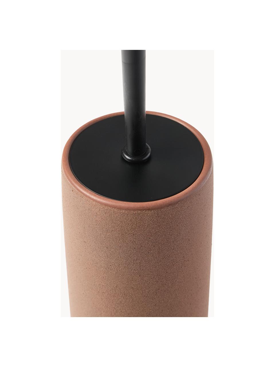 Scopino wc Leibi, Contenitore: gres, Manico: plastica, Terracotta, Ø 10 x Alt. 35 cm