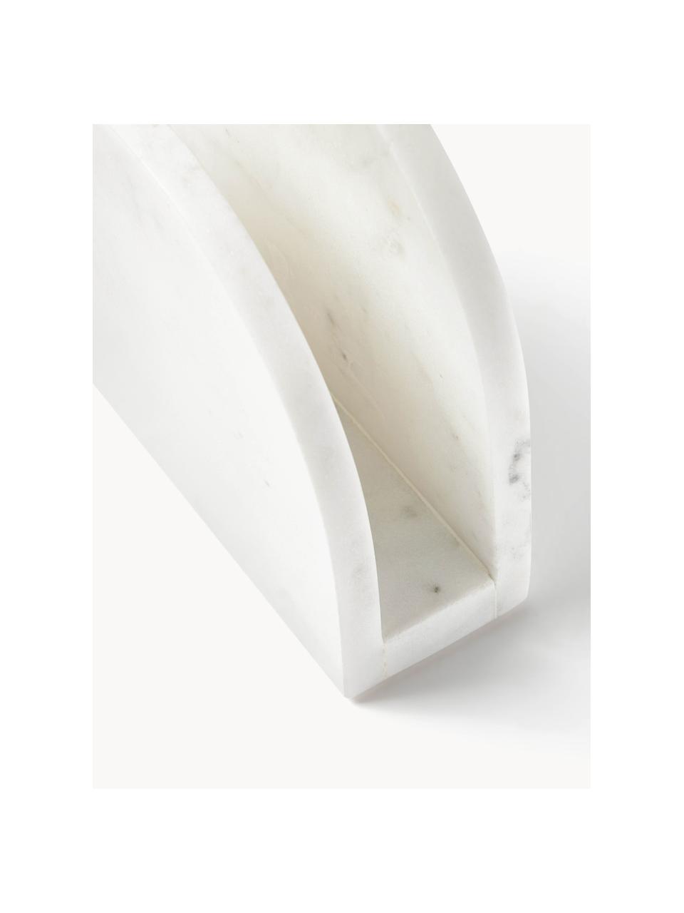 Marmeren servettenhouder Agata, Marmer, Wit, gemarmerd, B 15 x H 14 cm