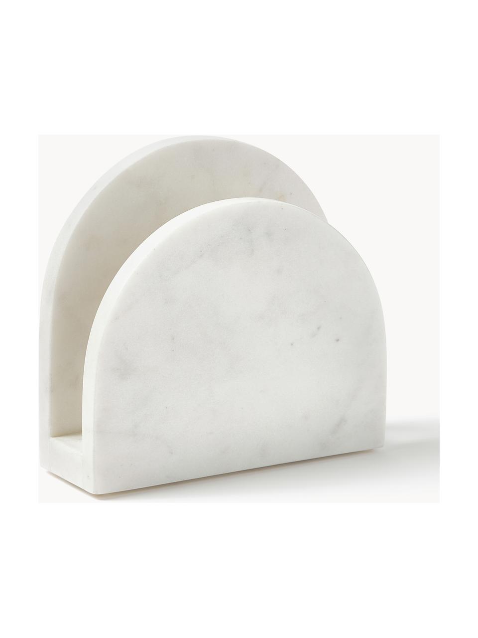 Marmor-Serviettenhalter Agata, Marmor, Weiss, marmoriert, B 15 x H 14 cm