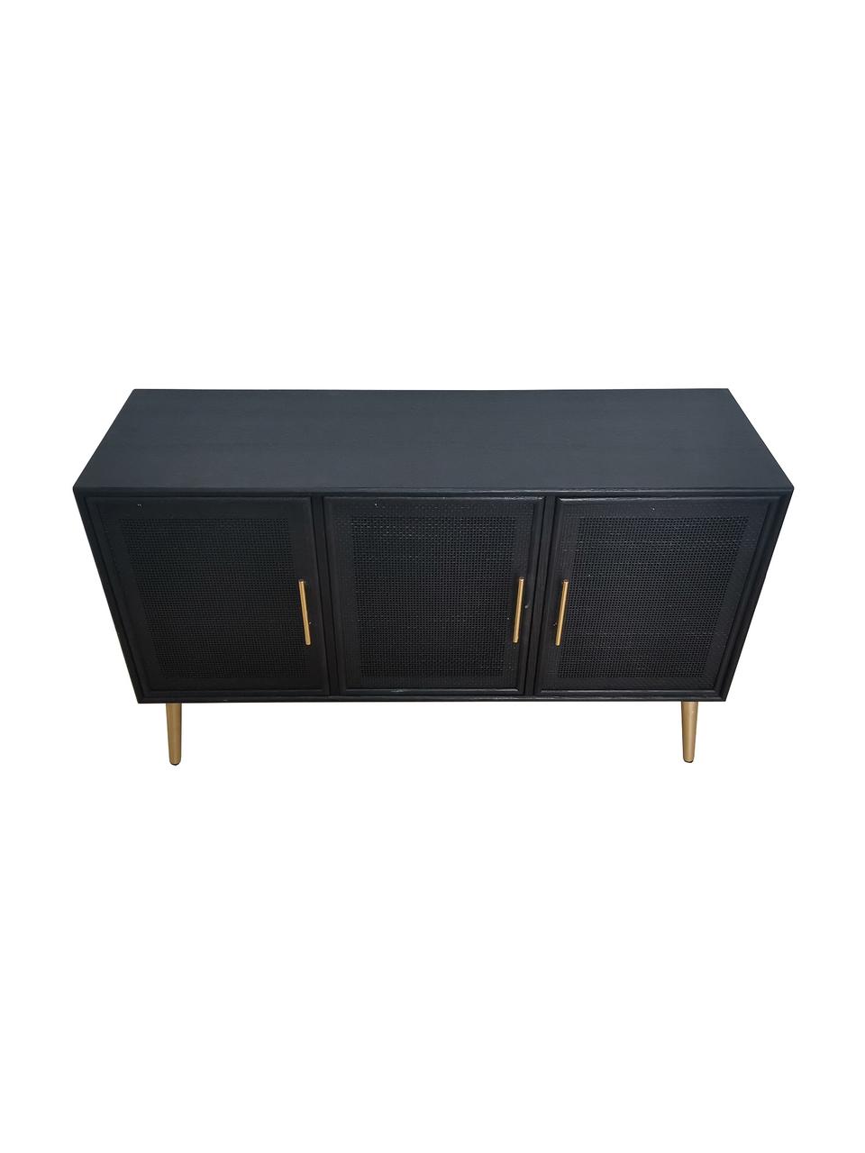 Komoda s dvierkami Cayetana, Drevo, čierna, Š 120 x V 71 cm