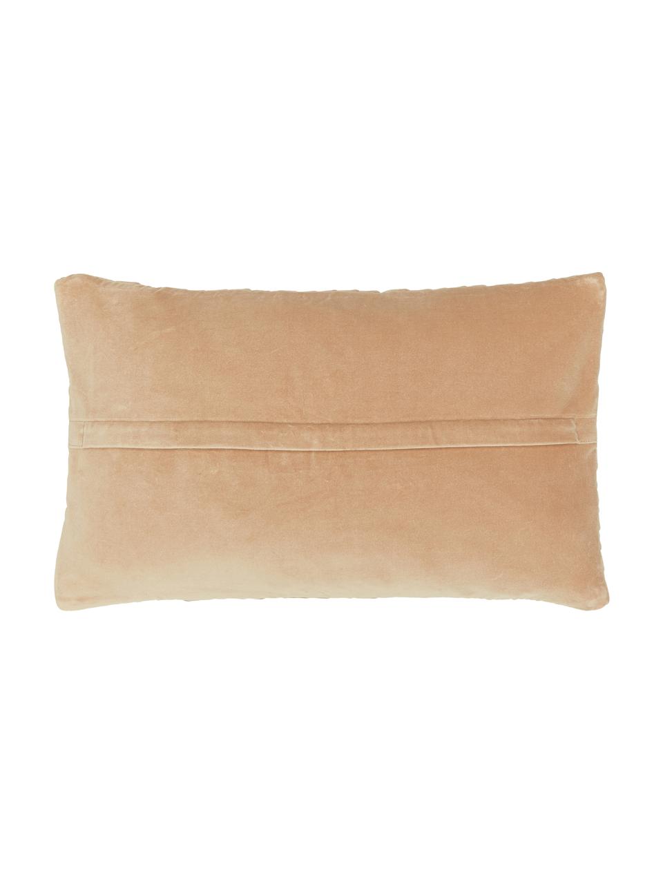 Poszewka na poduszkę z aksamitu Sina, Aksamit (100% bawełna), Ochrowy, S 30 x D 50 cm