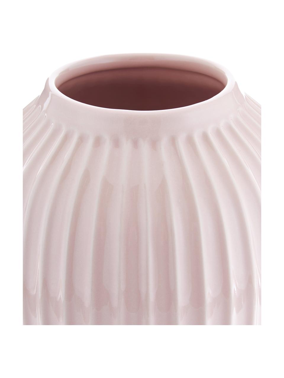 Handgefertigte Design-Vase Hammershøi, Porzellan, Rosa, Ø 20 x H 25 cm