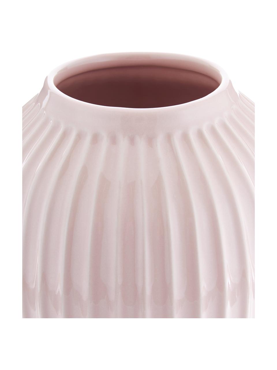 Jarrón artesanal de diseño Hammershøi, Porcelana, Rosa, Ø 20 x Al 25 cm