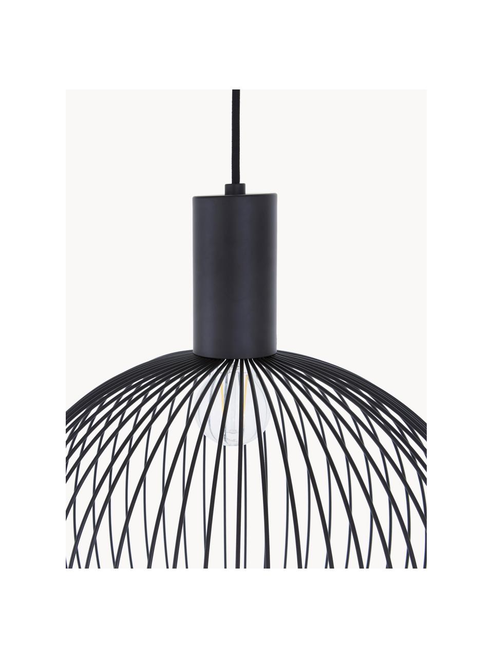 Lampa wisząca z metalu Aver, Czarny, Ø 30 x W 35 cm