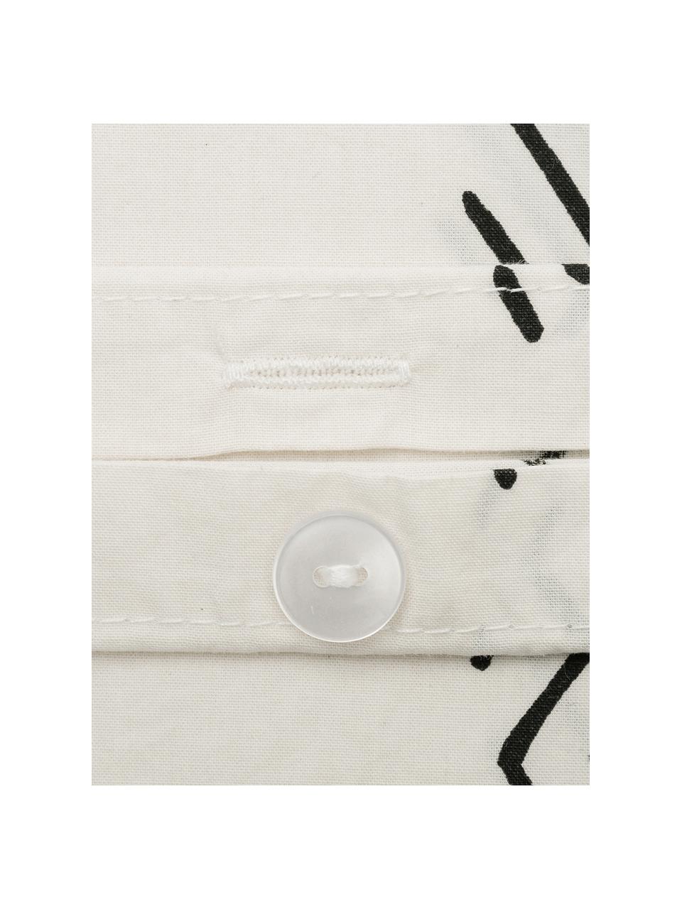 Taies d'oreiller en coton délavé bohème Kohana, 2 pièces, 65 x 65 cm, Écru, noir, larg. 65 x long. 65 cm