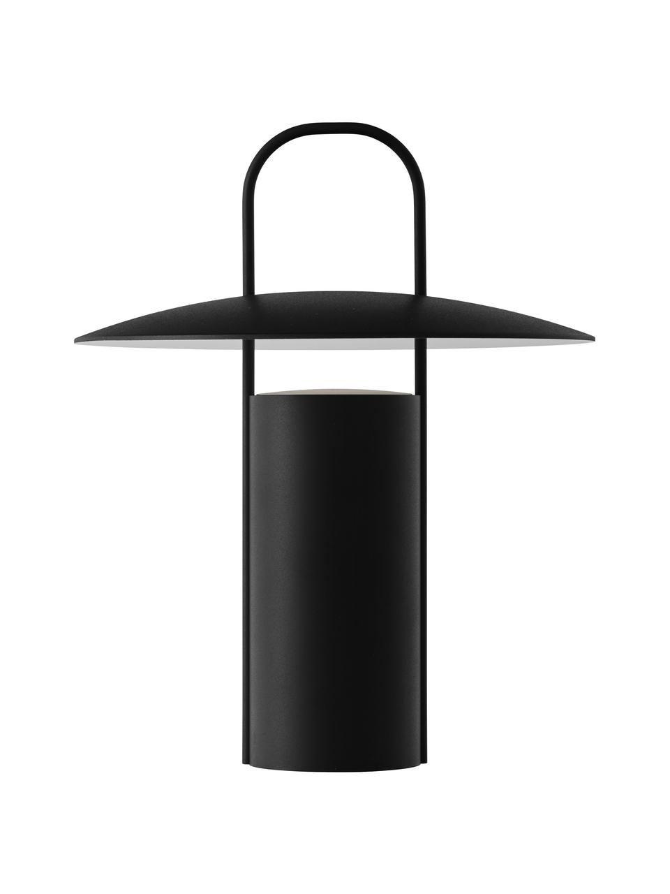 Dimbare LED tafellamp Ray met USB-aansluiting, Gecoat metaal, Zwart, Ø 22 x H 24 cm