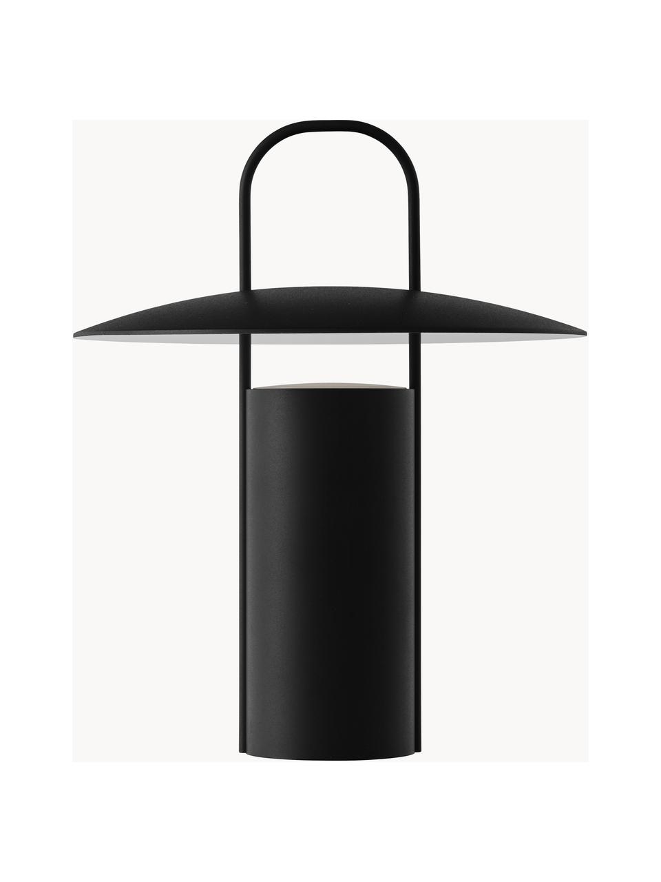 Lampada da tavolo dimmerabile a LED con porta USB Ray, Metallo rivestito, Nero, Ø 22 x Alt. 24 cm