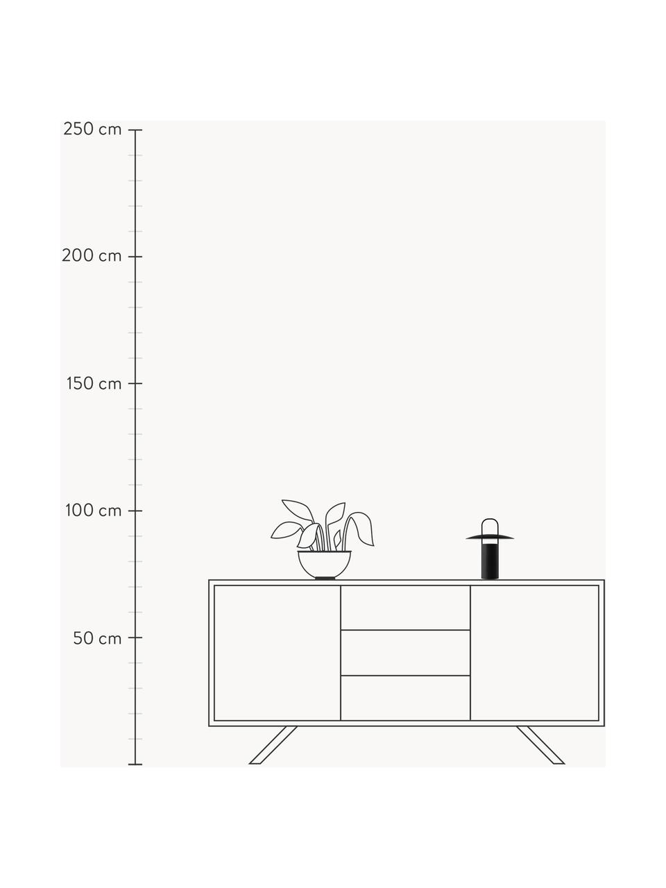 Dimmbare LED-Tischlampe Ray mit USB-Anschluss, Metall, beschichtet, Schwarz, Ø 22 x H 24 cm