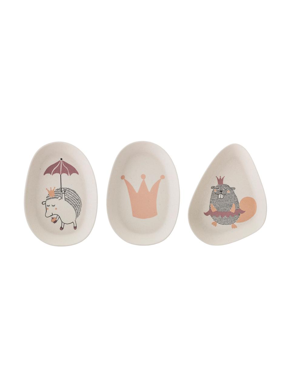 Assiettes enfant Princess, Blanc, rose, noir