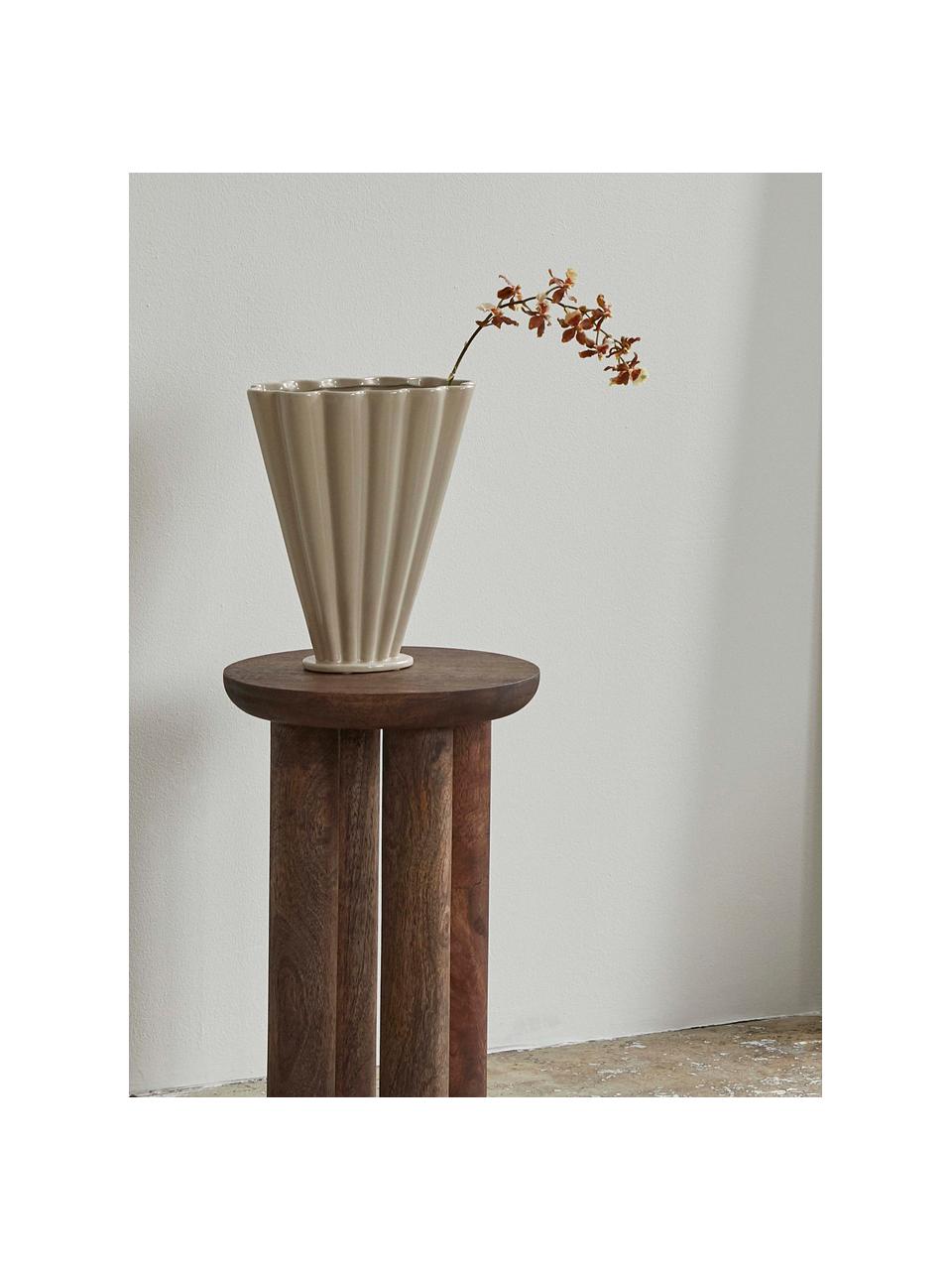 Keramische vasen Colla, H 28 cm, 2 stuks, Keramiek, Beige, B 25 x H 28 cm
