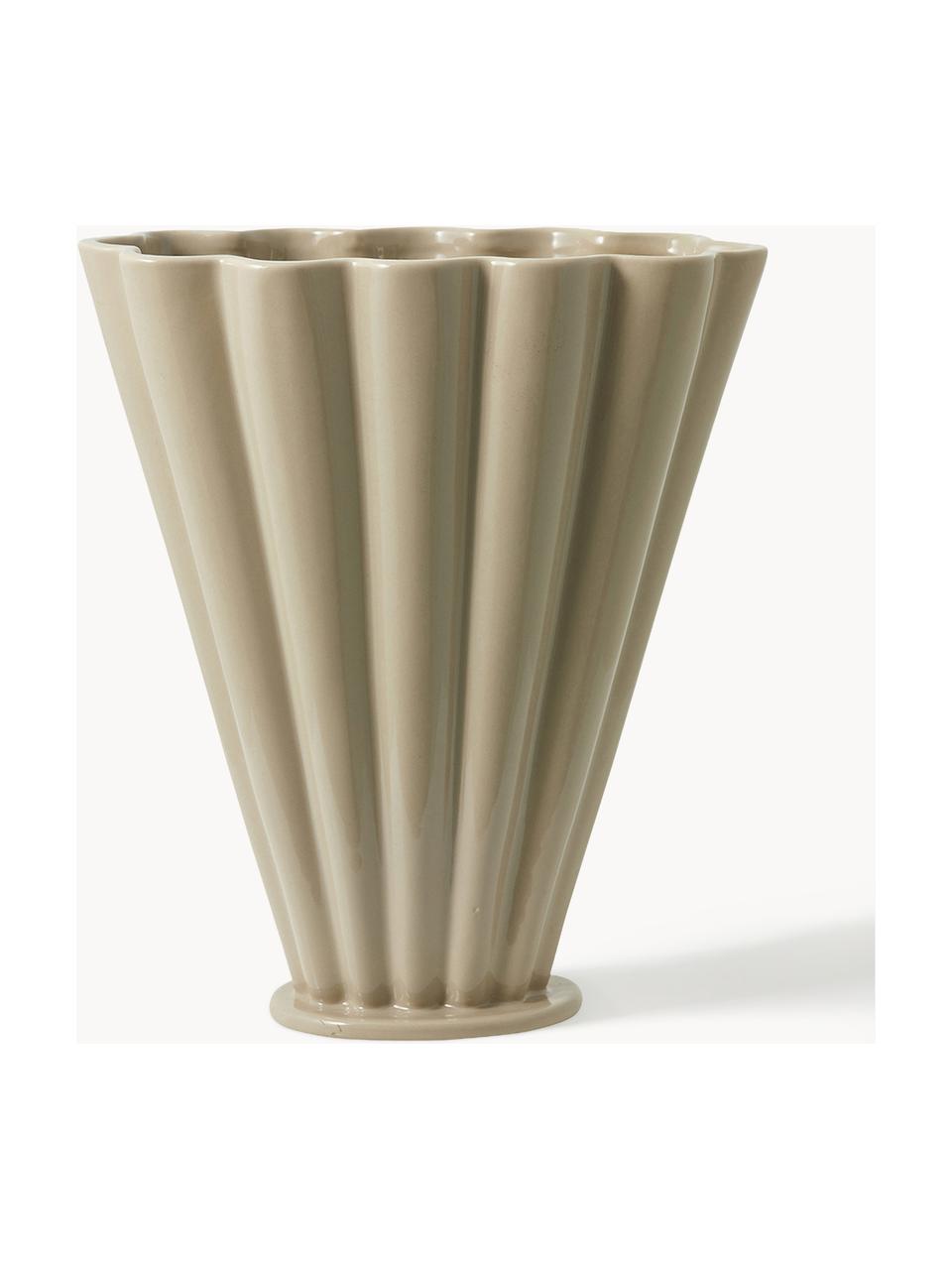 Jarrón de cerámica Colla, 28 cm, Cerámica, Beige, An 25 x Al 28 cm