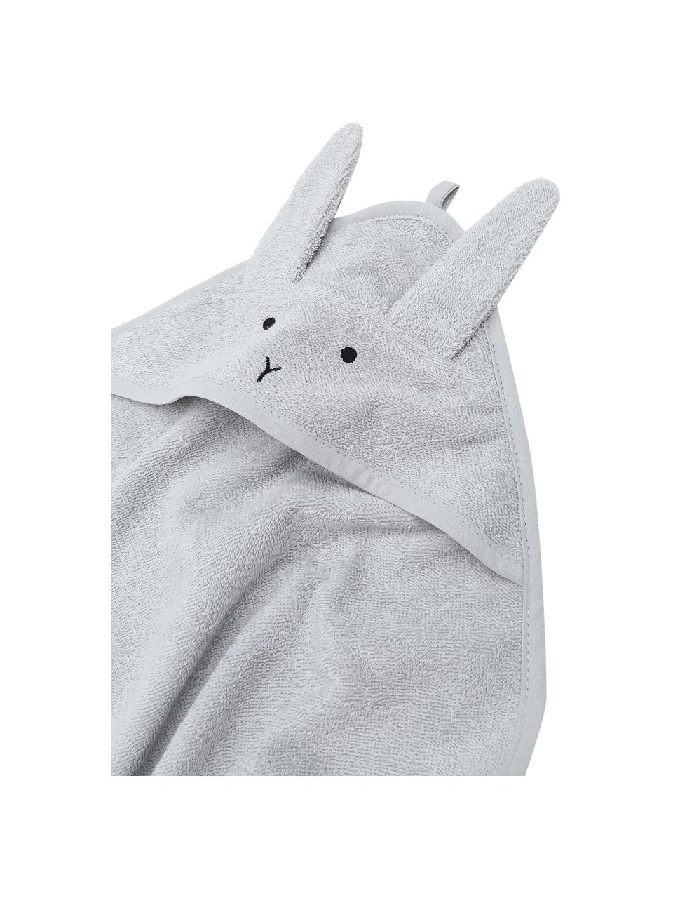 Asciugamano per bambini Albert Rabbit, 100% cotone organico (spugna di cotone), certificato GOTS, Grigio, Larg. 70 x Lung. 70 cm