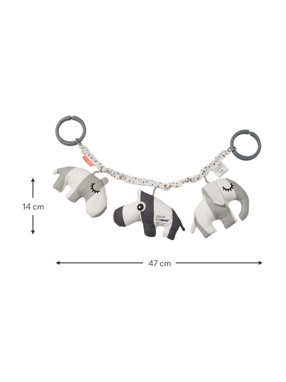 Jouet poussette Deer Friends, Gris, blanc, long. 47 x haut. 14 cm