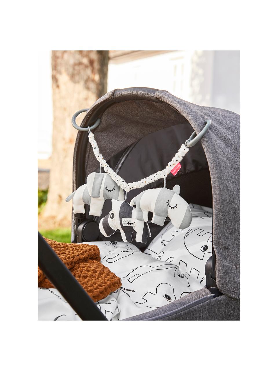 Catena per passeggino Deer Friends, Rivestimento: 100% cotone, Grigio, bianco, Lung. 47 x Alt. 14 cm