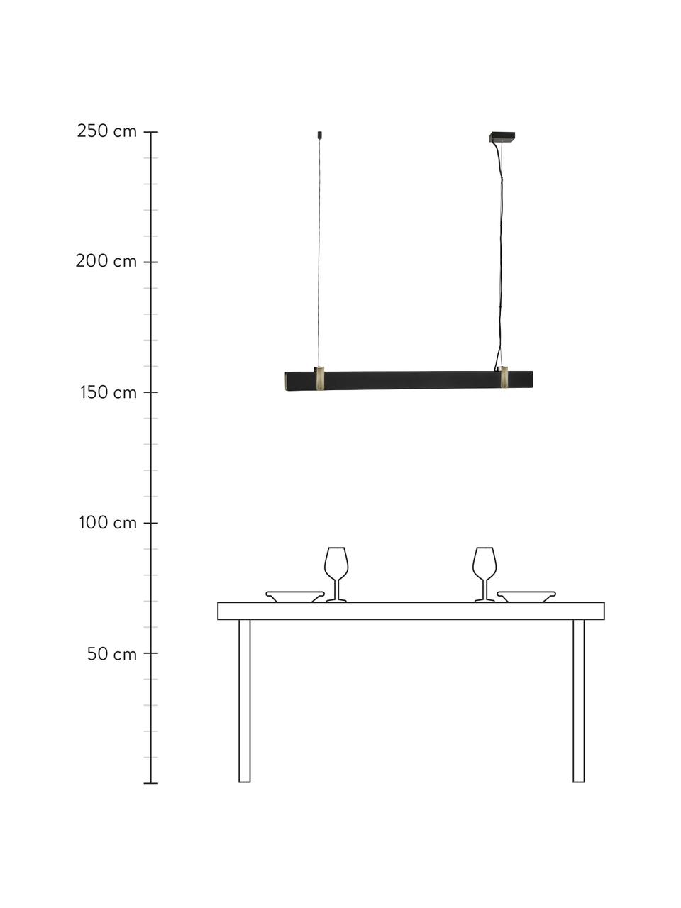 Grosse Dimmbare LED-Pendelleuchte Lilt, Lampenschirm: Metall, beschichtet, Dekor: Metall, Baldachin: Metall, beschichtet, Schwarz, 115 x 10 cm