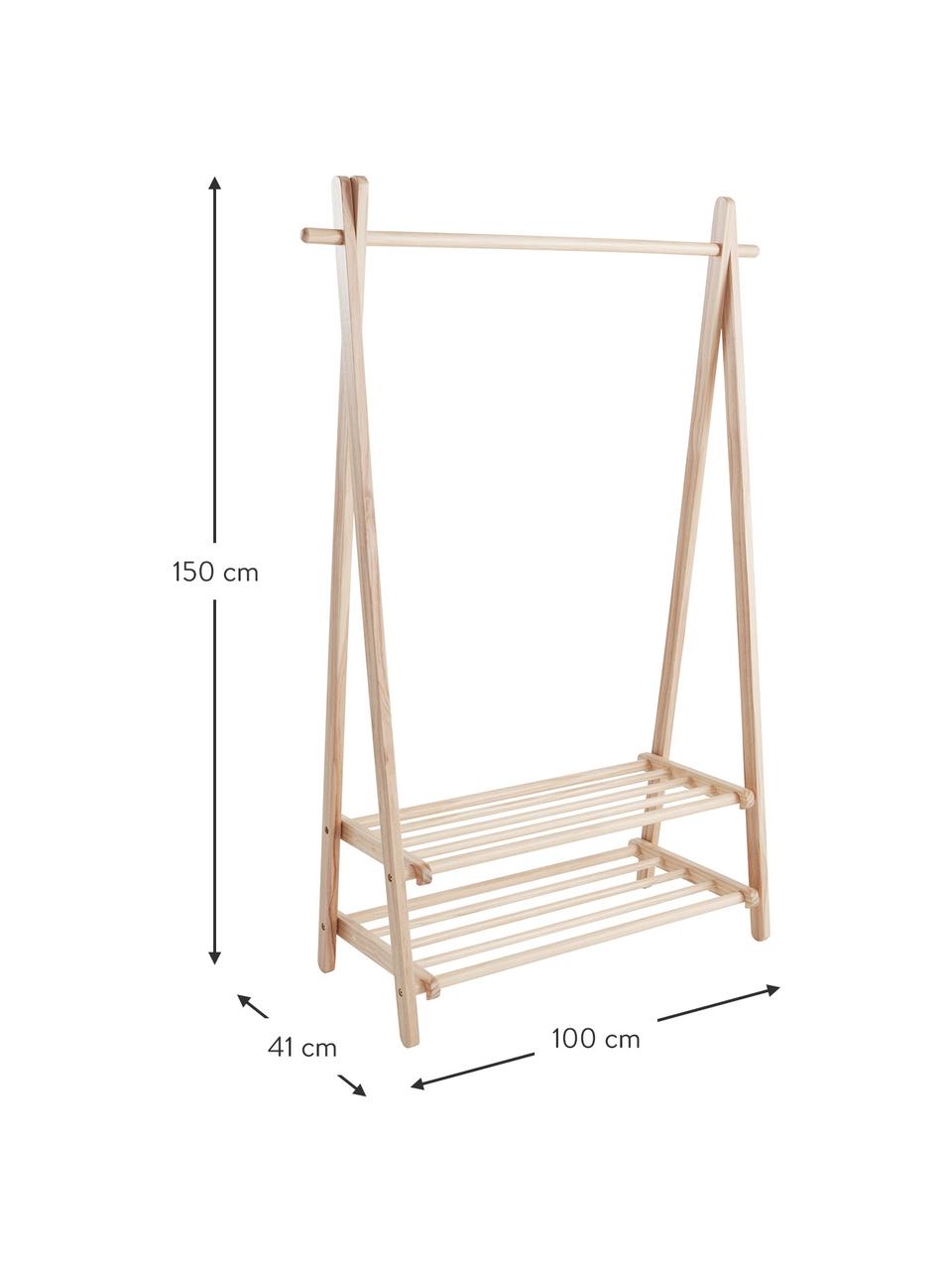 Kleiderstange Cole aus Kiefernholz, Kiefernholz, FSC-zertifiziert, Kiefernholz, B 100 x H 150 cm