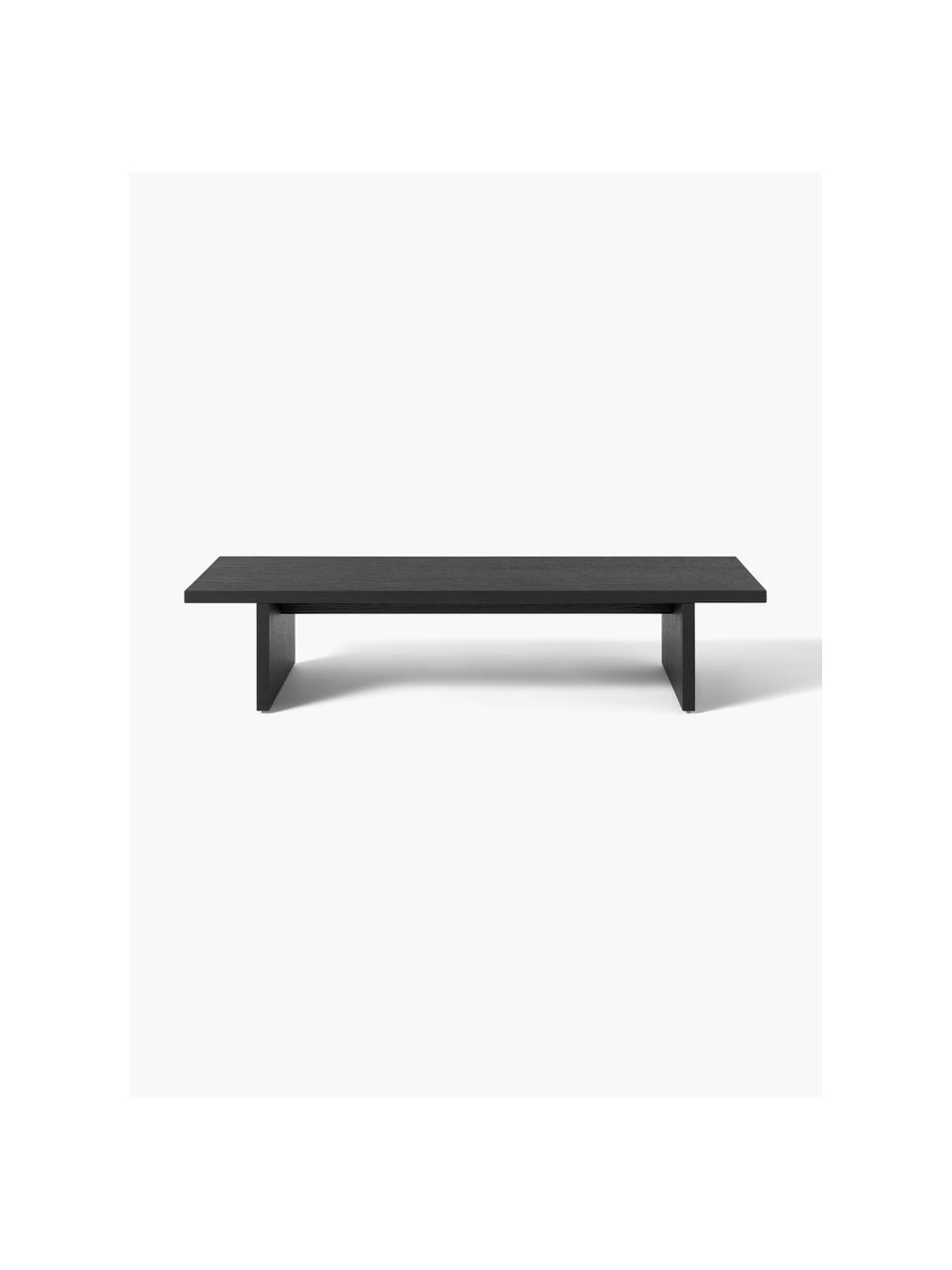 Table basse en bois Toni, MDF avec placage en bois de chêne, laqué, Noir, Ø 120 x haut. 45 cm
