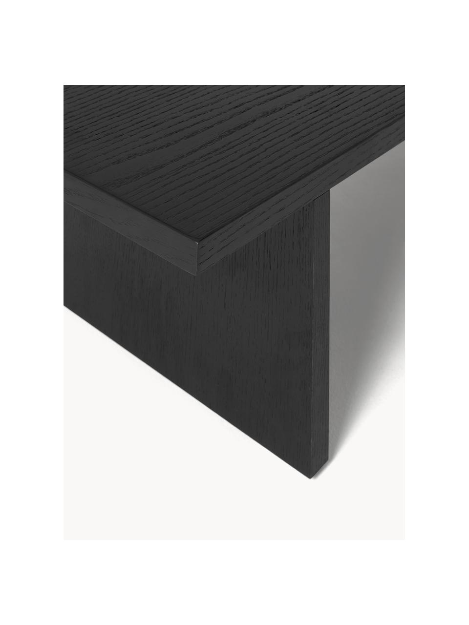 Nízky drevený konferenčný stolík Dako, MDF-doska strednej hustoty s dubovou dyhou, lakovaná, Čierna, Š 120 x D 45 cm