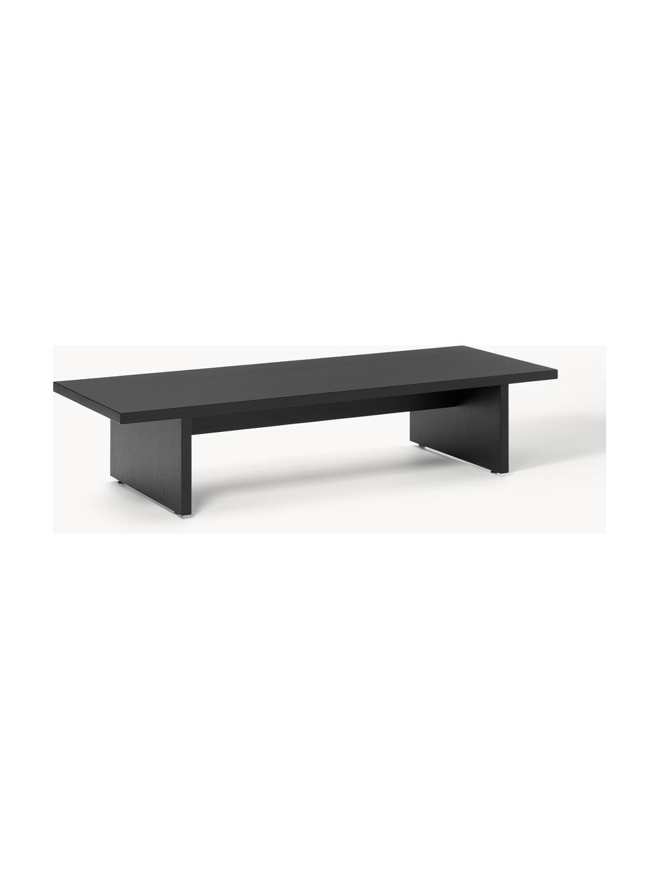 Niedriger Holz-Couchtisch Dako, Schwarz, B 120 x H 25 cm