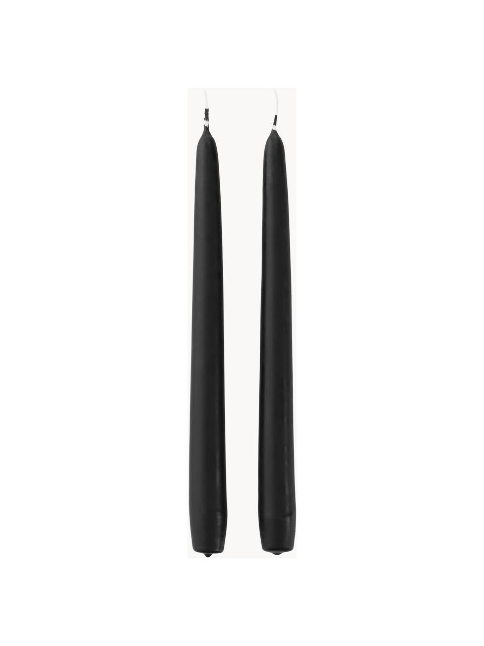 Steekkaarsen Madeon, 2 stuks, 40% stearine, 60% paraffine, Zwart, H 25 cm