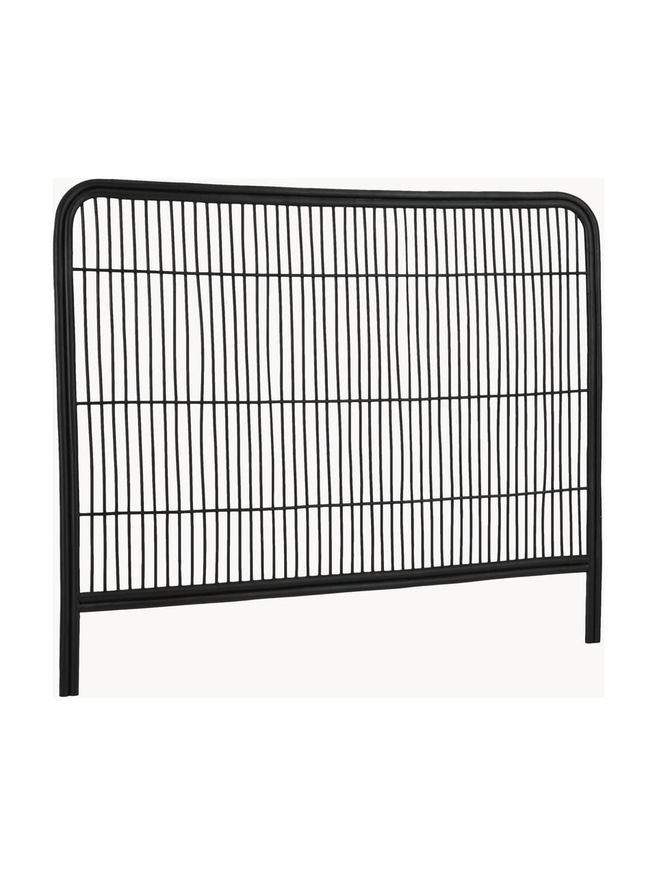 Rattan-Kopfteil Nago, Rattan, Schwarz, B 185 x H 154 cm