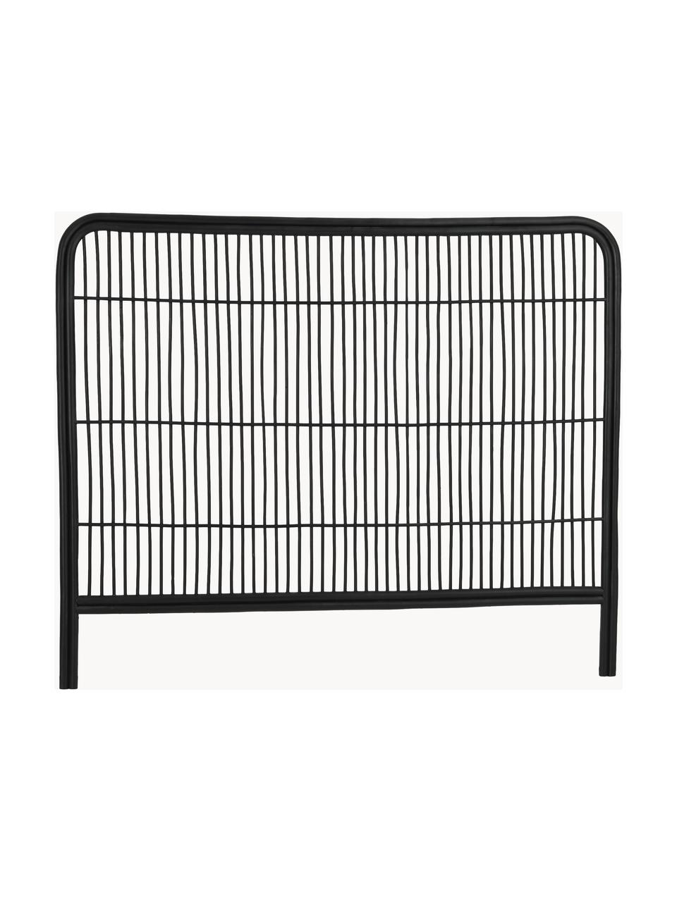 Rattan-Kopfteil Nago, Rattan, Schwarz, B 185 x H 154 cm