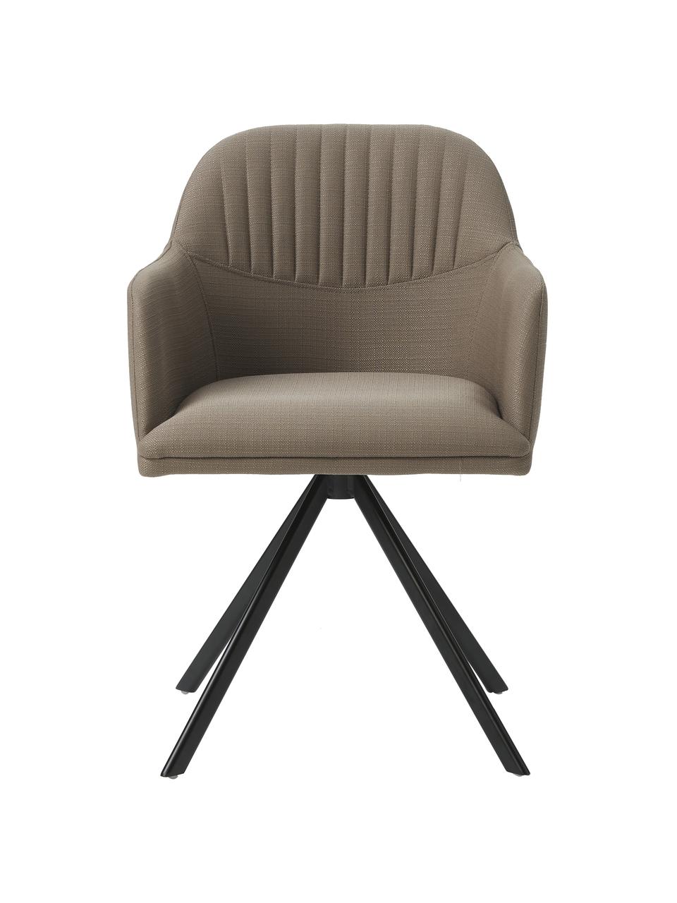 Otočná čalúnená stolička s opierkami Lola, Sivobéžová, čierna, Š 58 x H 53 cm