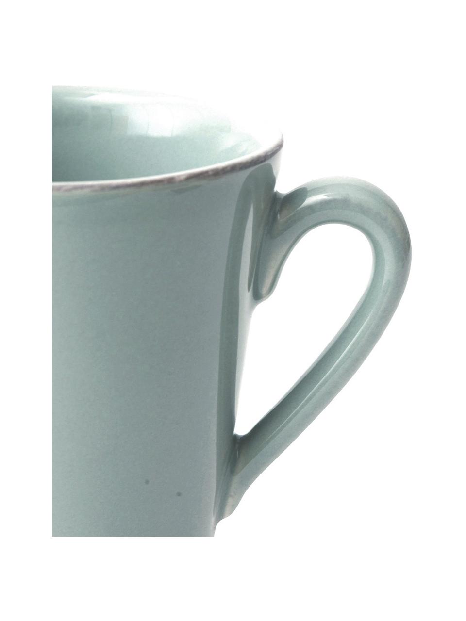 Tasse rustique Constance, 2 pièces, Grès cérame, Turquoise, Ø 9 x haut. 10 cm, 250 ml