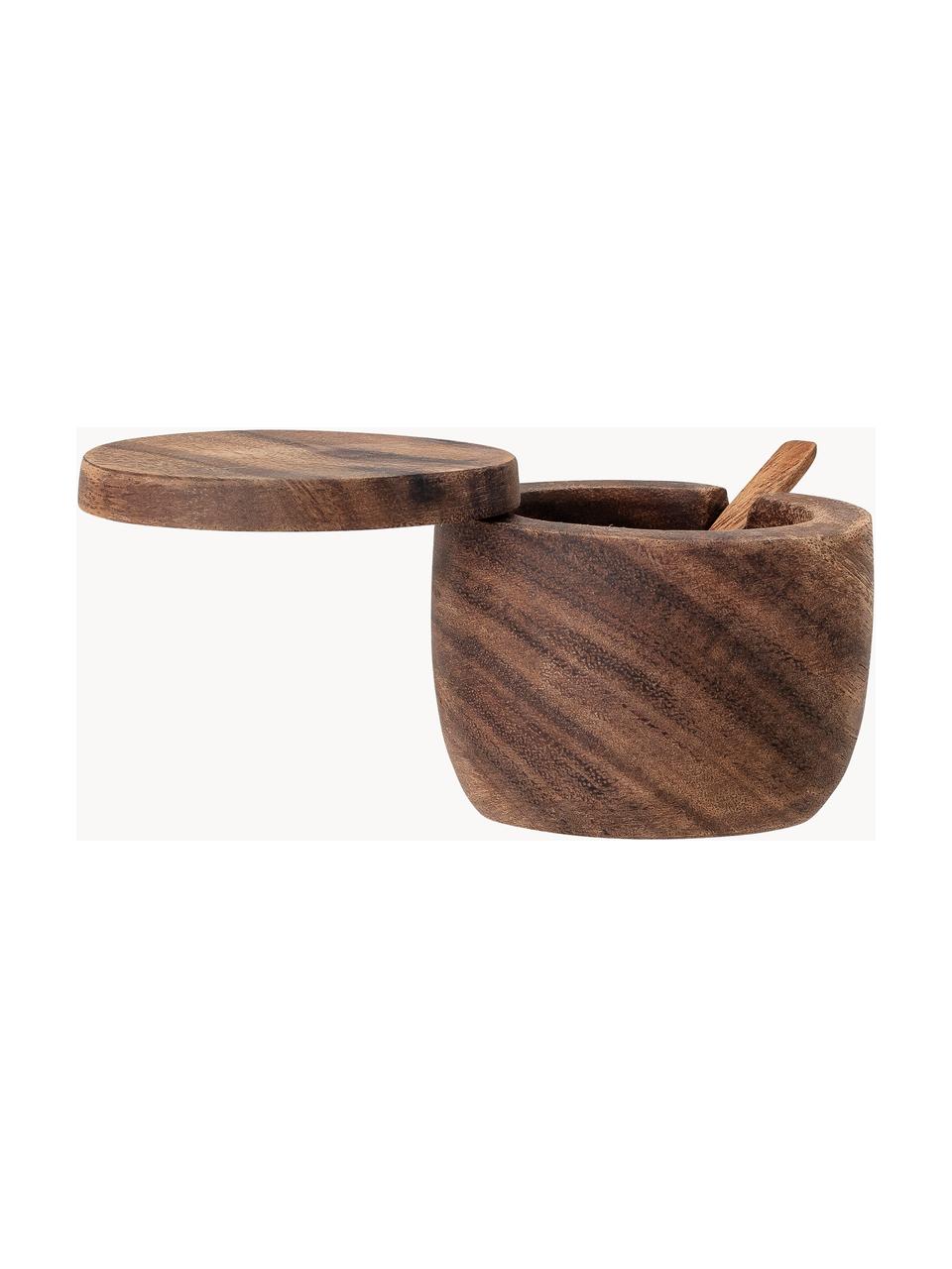 Zuccheriera con cucchiaio in legno di mango Elfa, Legno di acacia, Legno d'acacia, Ø 9 x Alt. 8 cm