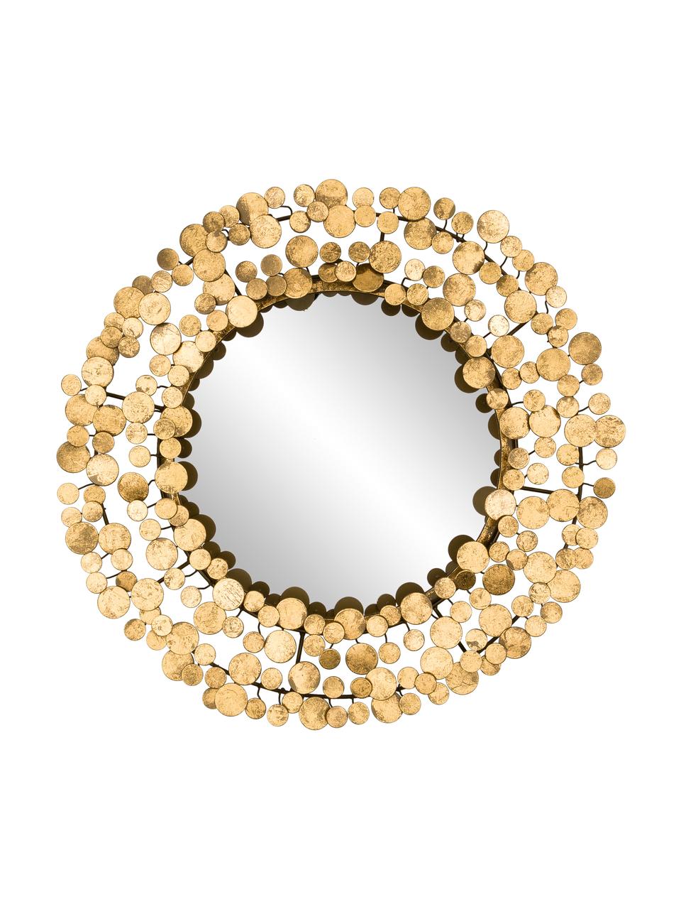 Ronde wandspiegel Penny met goudkleurige metalen lijst, Lijst: gecoat metaal, Goudkleurig, Ø 64 x D 5 cm